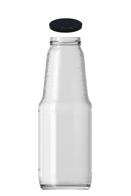 1000 ml Şeffaf Meyve Suyu, Meşrubat, Limonata Şişesi Metal Kapaklı 1000 Cc Boş Cam Şişe 1 Adet