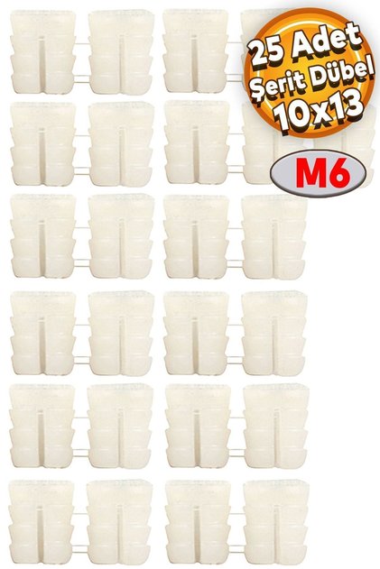 Şerit Dübel 10x13 Plastik M6 (25 Adet)