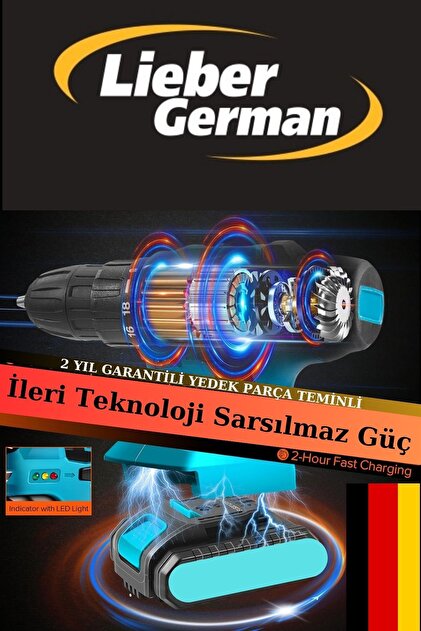 DOZZER Alman Hard-x 58 Volt 12ah Çelik Şanzuman Bakır Sargılı 2