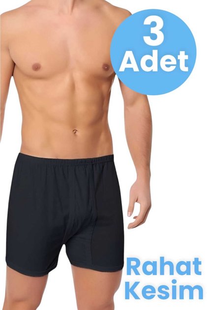 Men's Comfortable Fit 3-Piece Long Cotton Underwear