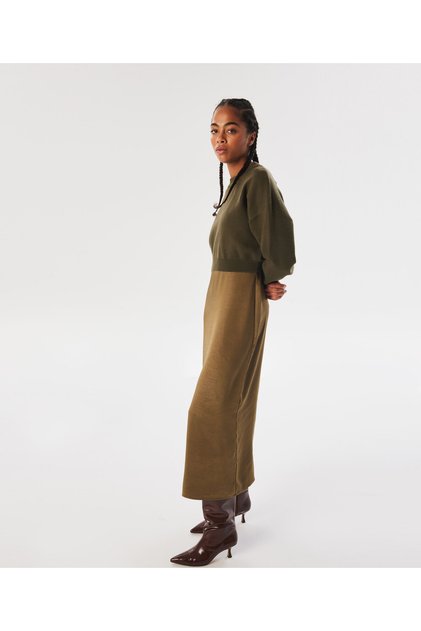 Khaki Woven Dress