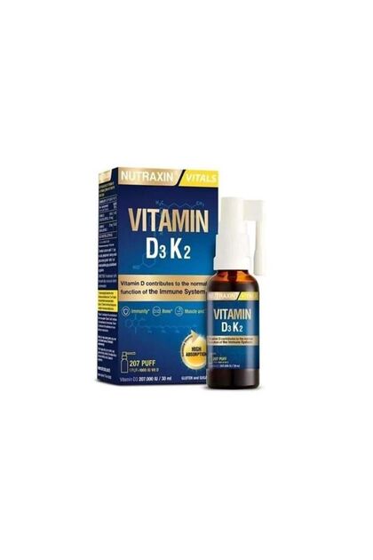 Vitamin D3K2 Sprey D3 1000 IU, K2 25 Mcg 30 ML SKT2026 2 ADET