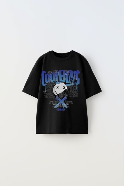 Cool Boys Printed Black Kids T-Shirt