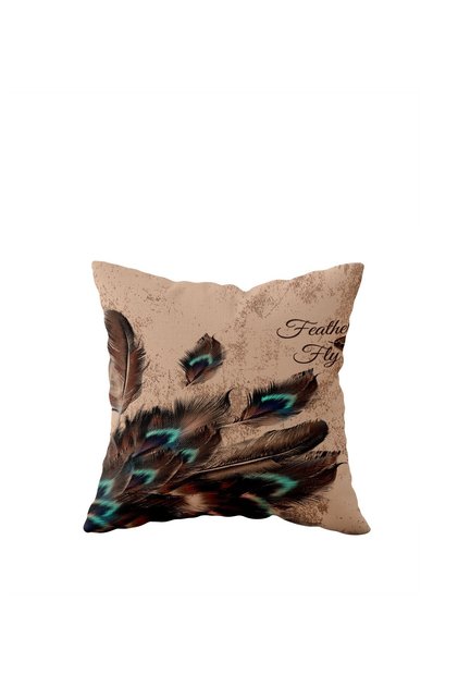 Double Sided Blue Beige Evil Eye Bead - Hidden Zipper Throw Pillow Seat Pillow Case