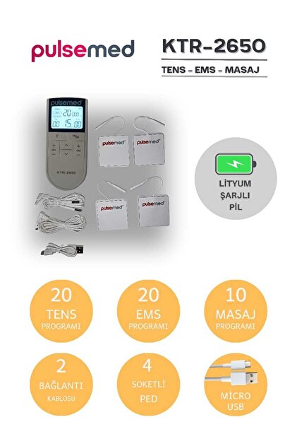 Pulsemed Entegre Elektronik Terapi Cihazı Tens + Ems + Masaj