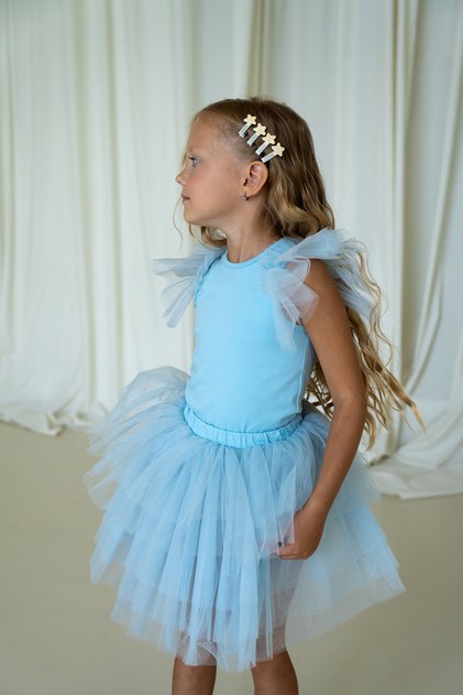 Blue - Tutu Skirt with Shorts and Body Suit
