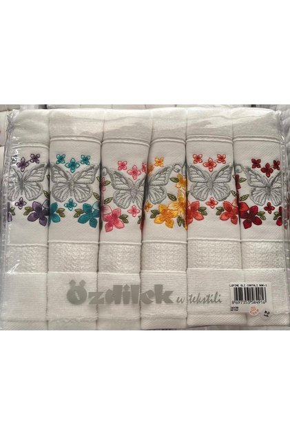 Lupine 6-Piece Embroidered Towel Set with Bag