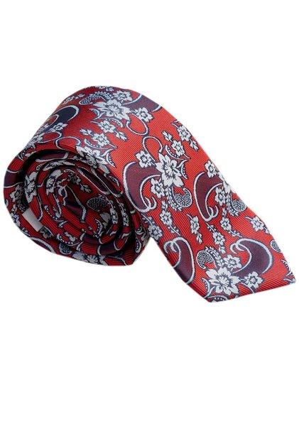 Red Paisley Pattern Italian Tie