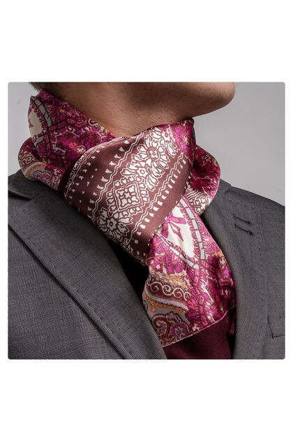Purple Ethnic Motif Double Sided Scarf