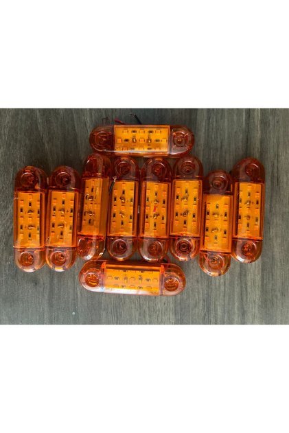 10 Adet Tombul Parmak Led Sarı 12v-24v