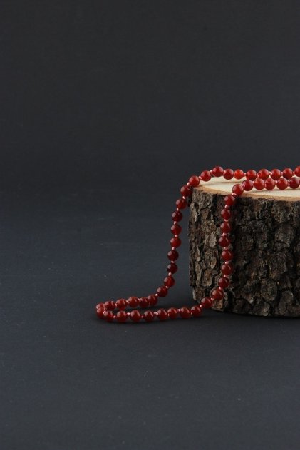 Certified Red Agate Natural Stone Necklace