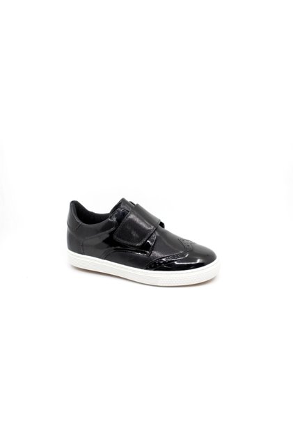 Baby Boy Black Patent Leather Velcro Sports Model Shoes