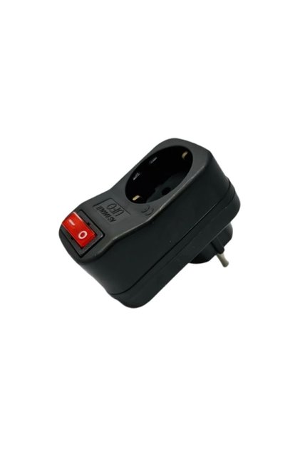 Switch Socket Single Black Surge Protected 3500w