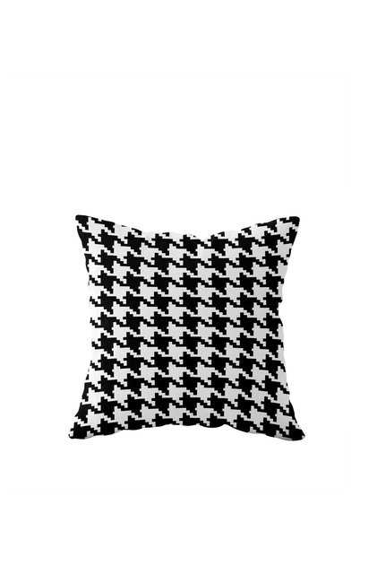 Black Crow's Feet Patterned Single Side Hidden Zipper Pillow Case Throw Pillow Sofa Pillow Case