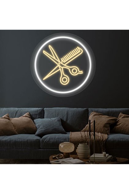 berber salon makas kuaför neon led yazı