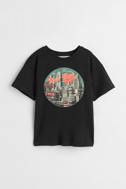 New York City Painting Collection Design Printed Text Unisex Kids T-Shirt