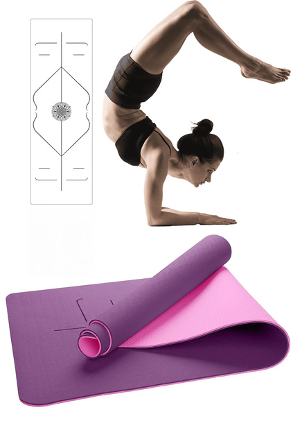 Jet Hizalamalı 8mm Tpe Yoga Matı Pilates Minderi Kaymaz 8 mm