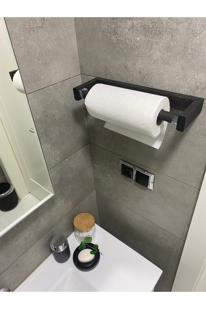 TOWEL RACK BATHROOM KITCHEN PAPER TOWEL HAND TOWEL WOOD RUSTIC BOHEM