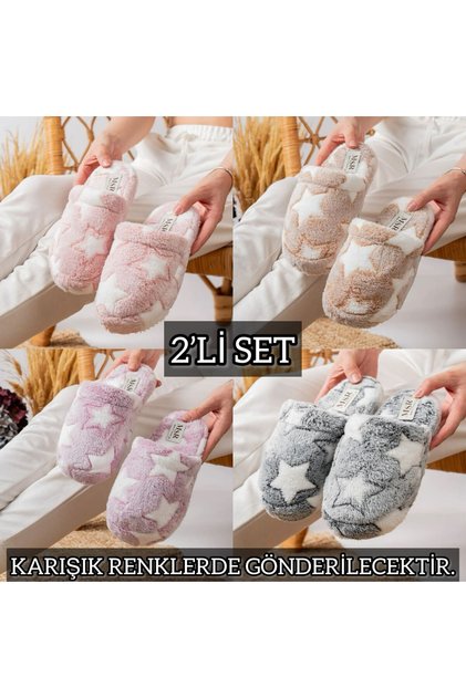 Pack of 2 Closed Front Slippers Home Slippers Dowry Bundle Set
