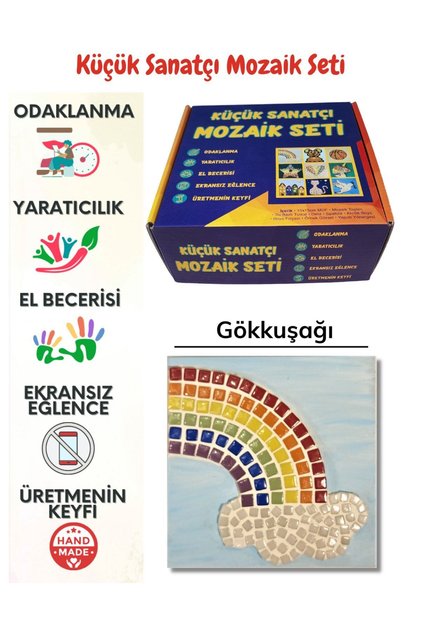 Children's Mosaic Set-Attention and Hand Skill Developer Artistic Educational Toy (Rainbow)