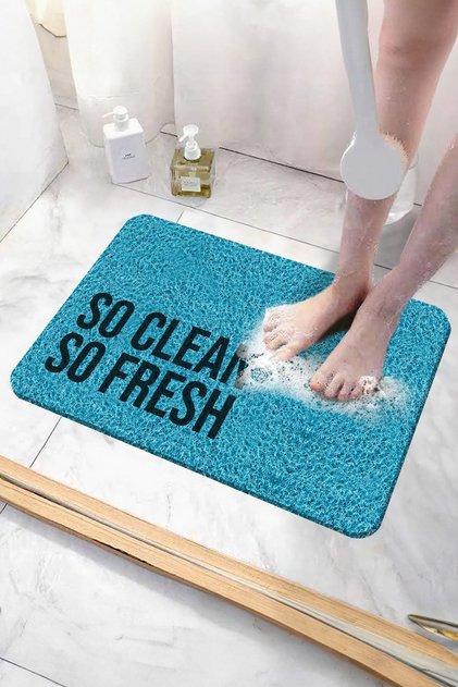So clean so fresh curly bath mat 40x60 cm blue