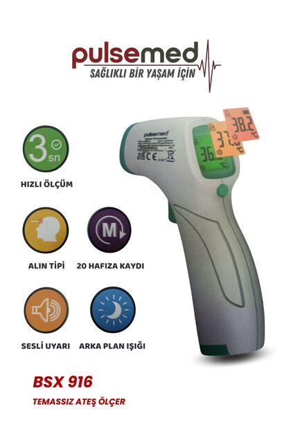 Pulsemed Bsx916 Temazsız Kızılötesi Alın Tipi Ateş Ölçer - Fiyatı