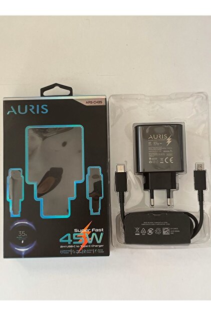 AURISS AURIS ARS-CH35 45W Süper Hızlı Şarj Cihazı - 2'li USB-C'den