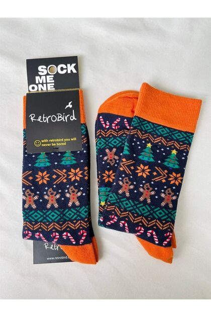 Șosete din bumbac cu model de Crăciun unisex multicolor