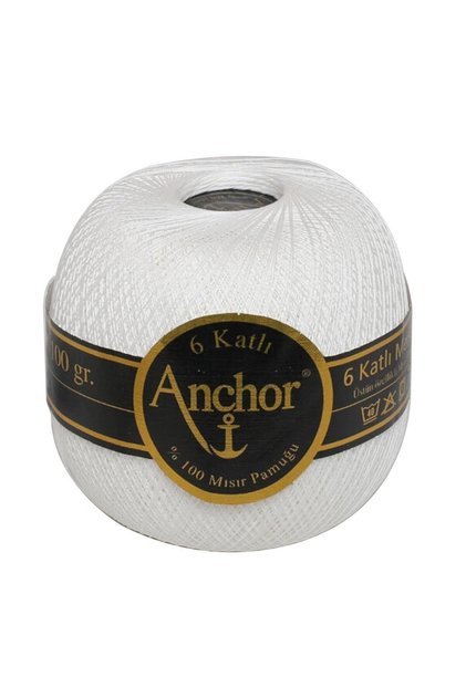6 Layer Lace Threads - No: 70 - 100 gr - White