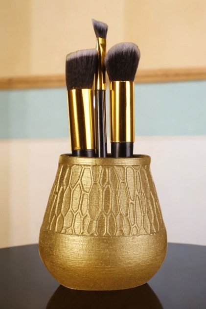 Makeup Organizer, Makeup Brush Holder, Makeup Brush Holder, Gold Color, Model 3
