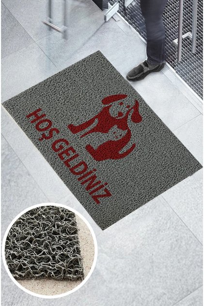 Dog Logo Veterinary Petshop Curly Mat