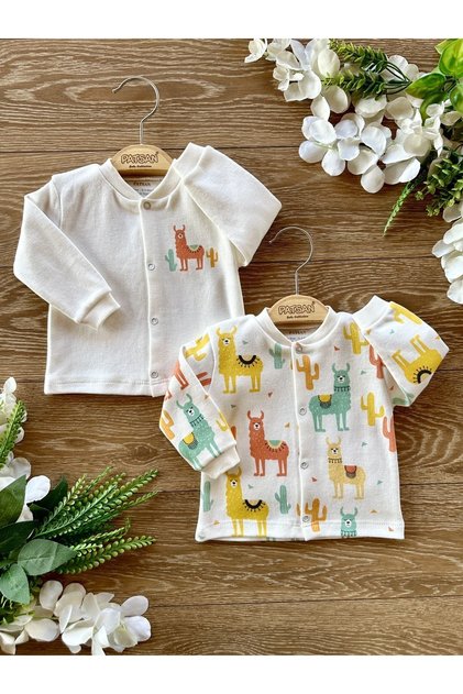 2-Piece Baby Top Cardigan Set Lama