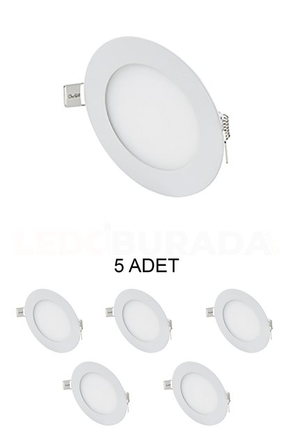 Ct-5144 Slim Led Panel 3W Beyaz 5li Paket