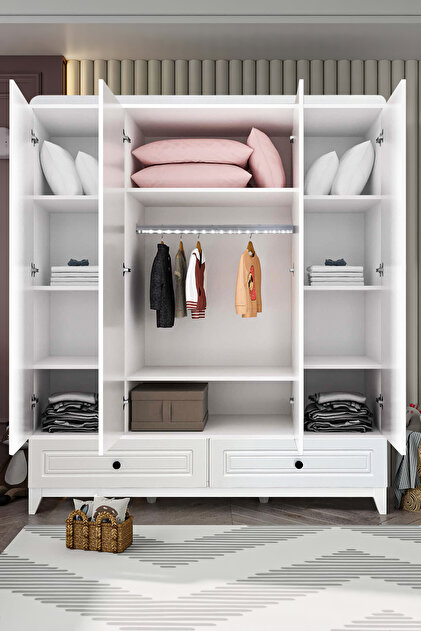 Öğünç Bebe Mobilya Verona 4 Kapılı Dolap ve Şifonyer İkili Takım