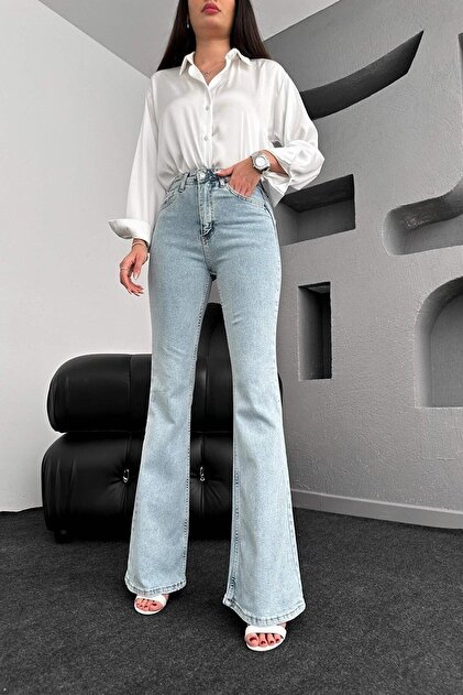 BROSERER MooD Ice Blue High Waist Jeans Gold Spanish Jeans, Snow