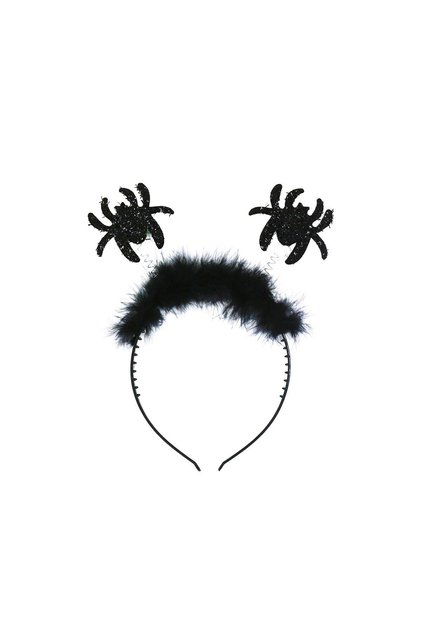 Halloween Black Spider Feather Crown