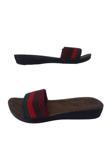 Women's Green Brown Burgundy Daily Stylish Slippers Lts657-00