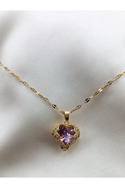 Steel Gold - Heart and Ocean Themed Heart Necklace