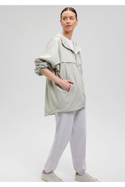Kapüşonlu Gri Ceket Oversize / Geniş Kesim 1110320-70078