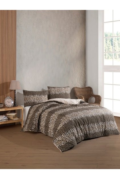 Uykuli̇fe Leopard Single Duvet Cover Set