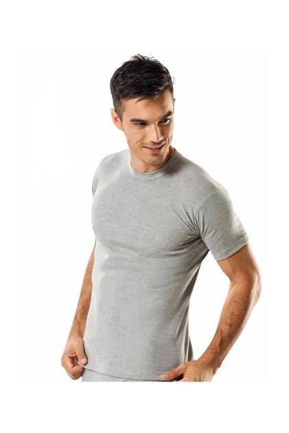 6 Pieces Gray Crew Neck Undershirt