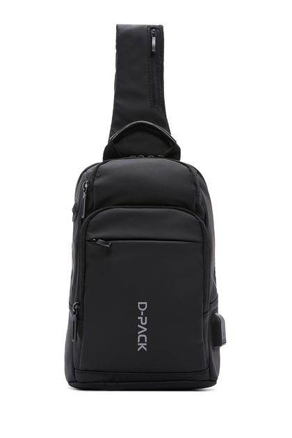 Derimod D-Pack Erkek Siyah Teknolojik Kumaş Çapraz Çanta