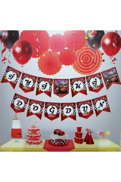 Cars Happy Birthday Banner Lightning McQueen