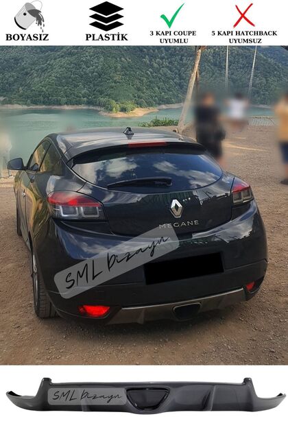 Renault Megane 3 (3 KAPI) Rs Difüzör (PLASTİK) Boyasız Megan-megane 3 Arka-bodykit-difizör-ek
