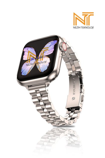 Watch Seri /5/6/7/8/9/10/se 38mm-40mm-41mm ve Seri 10 / 11 / 12 42 mm Uyumlu Ince Tasarım Kordon