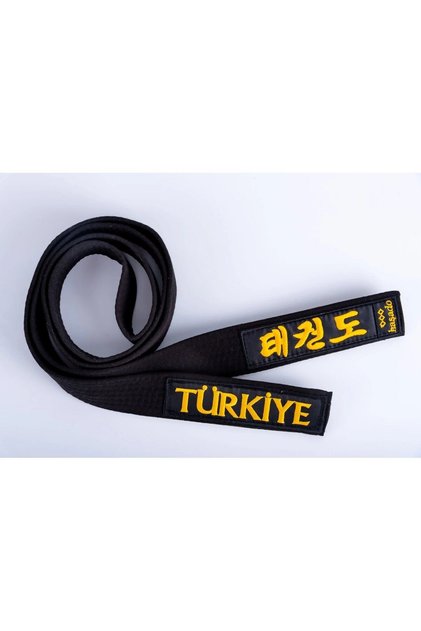 Profesyonel Siyah Kuşak (Türkçe ve Korece Nakışlı Taekwondo Yazılı)