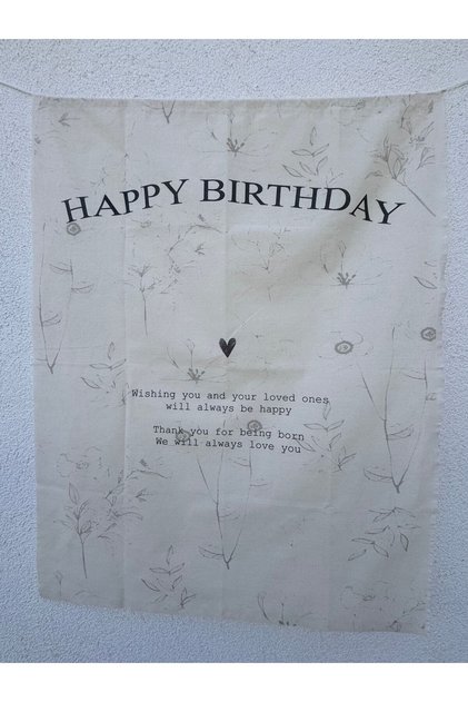 Doğum günü standart banner / 80*110 özel çiçek zeminli
