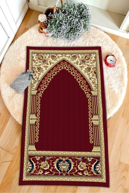 Decorative Digital Printed Black Non-Slip Base Prayer Rug Prayer Rack 75x120