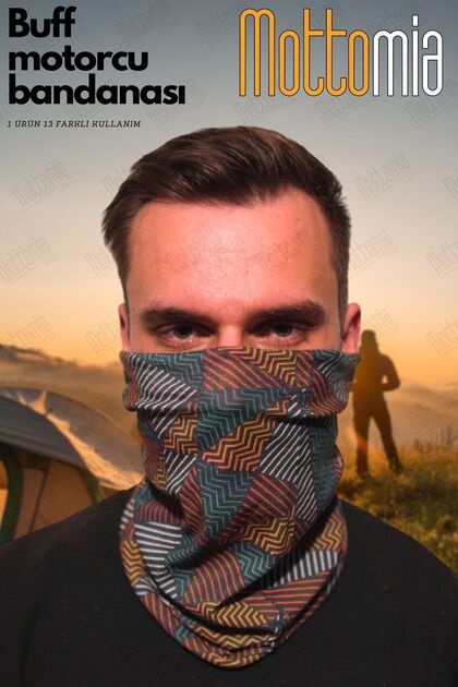 Retro Ethnic Patterned Unisex Viscose Fabric Premium Quality Buff (Baf) Neck Collar Biker Bandana