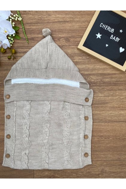 قماط أطفال محبوك من Wellsoft Pompom